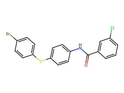 N-{4-[(4-bromophenyl)sulfanyl]phenyl}-3-chlorobenzenecarboxamide structure