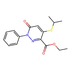 Ethyl 4-(isopropylsulfanyl)-6-oxo-1-phenyl-1,6-dihydro-3-pyridazinecarboxylate structure