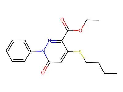 Ethyl 4-(butylsulfanyl)-6-oxo-1-phenyl-1,6-dihydro-3-pyridazinecarboxylate structure