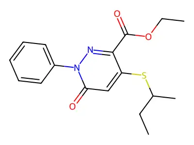 Ethyl 4-(sec-butylsulfanyl)-6-oxo-1-phenyl-1,6-dihydro-3-pyridazinecarboxylate structure