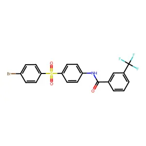N-{4-[(4-bromophenyl)sulfonyl]phenyl}-3-(trifluoromethyl)benzenecarboxamide structure
