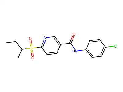 6-(sec-butylsulfonyl)-N-(4-chlorophenyl)nicotinamide structure