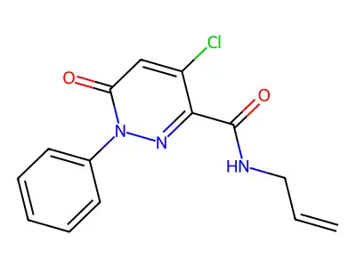 N-allyl-4-chloro-6-oxo-1-phenyl-1,6-dihydro-3-pyridazinecarboxamide structure