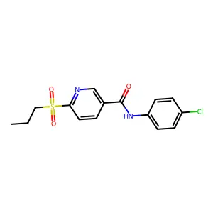 N-(4-chlorophenyl)-6-(propylsulfonyl)nicotinamide structure