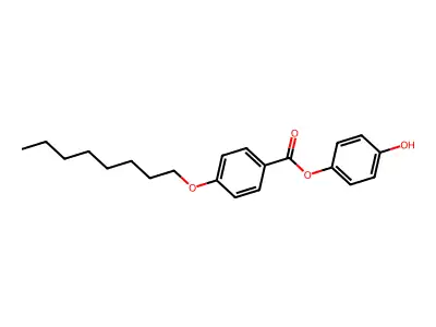 4-Octyloxy-benzoic acid, 4-hydroxy-phenyl ester structure