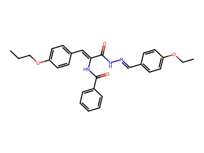 2-(Benzoylamino)-3-(4-propoxyphenyl)-2-propenoic acid 2-[(4-ethoxyphenyl)methylene]hydrazide structure