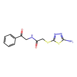 2-[(5-Amino-1,3,4-thiadiazol-2-yl)thio]-N-(2-oxo-2-phenylethyl)acetamide structure
