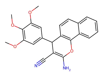 2-amino-4-(3,4,5-trimethoxyphenyl)-4H-benzo[h]chromene-3-carbonitrile structure