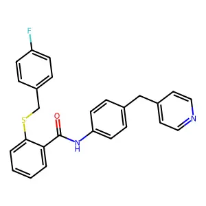 2-[(4-Fluorobenzyl)thio]-4'-(4-pyridylmethyl)benzanilide structure