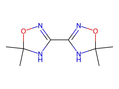 5,5,5',5'-Tetramethyl-4,4',5,5'-tetrahydro-3,3'-bi(1,2,4-oxadiazole) structure