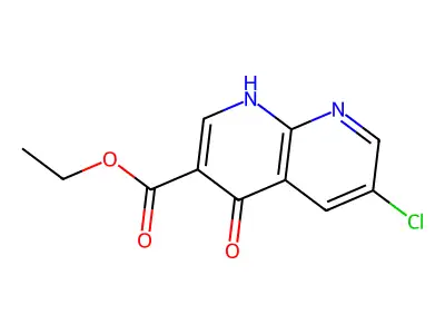 Ethyl 6-chloro-4-oxo-1,4-dihydro-1,8-naphthyridine-3-carboxylate structure