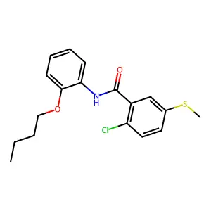 N-(2-butoxyphenyl)-2-chloro-5-methylsulfanylbenzamide structure