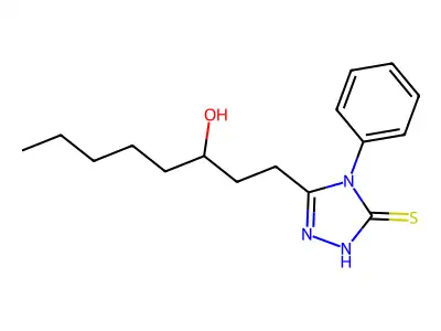 3-(3-hydroxyoctyl)-4-phenyl-1H-1,2,4-triazole-5-thione structure