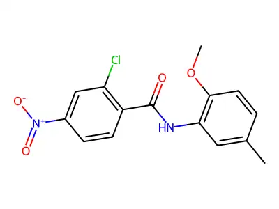 2-chloro-N-(2-methoxy-5-methylphenyl)-4-nitrobenzamide structure