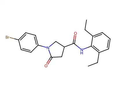 1-(4-bromophenyl)-N-(2,6-diethylphenyl)-5-oxopyrrolidine-3-carboxamide structure