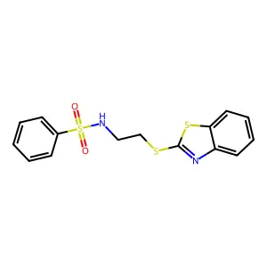 N-[2-(1,3-benzothiazol-2-ylsulfanyl)ethyl]benzenesulfonamide structure