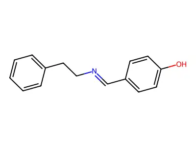 4-{(E)-[(2-phenylethyl)imino]methyl}phenol structure