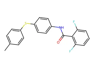 2,6-difluoro-N-{4-[(4-methylphenyl)sulfanyl]phenyl}benzenecarboxamide structure