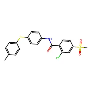 2-chloro-N-{4-[(4-methylphenyl)sulfanyl]phenyl}-4-(methylsulfonyl)benzenecarboxamide structure