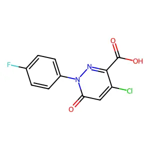 4-Chloro-1-(4-fluorophenyl)-6-oxo-1,6-dihydro-3-pyridazinecarboxylic acid structure
