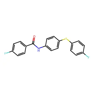 4-fluoro-N-{4-[(4-fluorophenyl)sulfanyl]phenyl}benzenecarboxamide structure