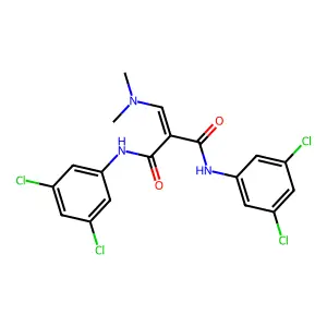 N,N'-bis(3,5-dichlorophenyl)-2-(dimethylaminomethylidene)propanediamide structure