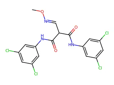 N,N'-bis(3,5-dichlorophenyl)-2-(methoxyiminomethyl)propanediamide structure
