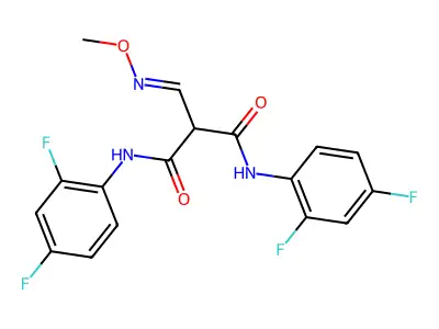 N,N'-bis(2,4-difluorophenyl)-2-(methoxyiminomethyl)propanediamide structure