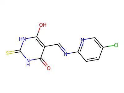 5-(((5-chloropyridin-2-yl)amino)methylene)-2-thioxodihydropyrimidine-4,6(1H,5H)-dione structure