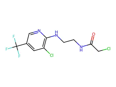 2-Chloro-N-(2-{[3-chloro-5-(trifluoromethyl)-2-pyridinyl]amino}ethyl)acetamide structure