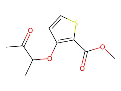 Methyl 3-(1-methyl-2-oxopropoxy)-2-thiophenecarboxylate structure