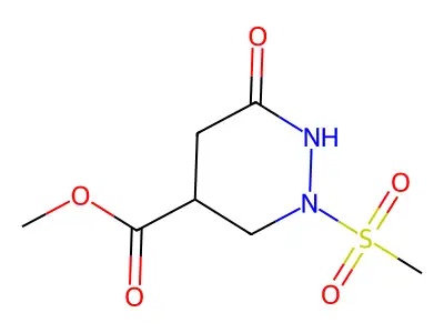 Methyl 2-(methylsulfonyl)-6-oxohexahydro-4-pyridazinecarboxylate structure