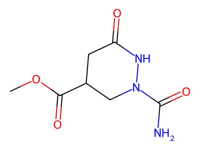 Methyl 2-(aminocarbonyl)-6-oxohexahydro-4-pyridazinecarboxylate structure
