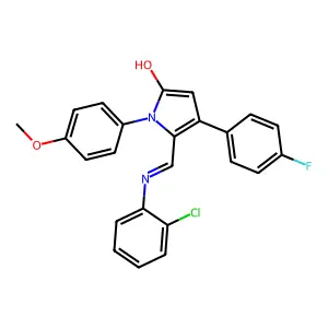 5-[(2-chloroanilino)methylene]-4-(4-fluorophenyl)-1-(4-methoxyphenyl)-1,5-dihydro-2H-pyrrol-2-one structure