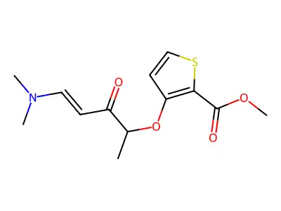 Methyl 3-{[5-(dimethylamino)-3-oxopent-4-EN-2-YL]oxy}thiophene-2-carboxylate structure