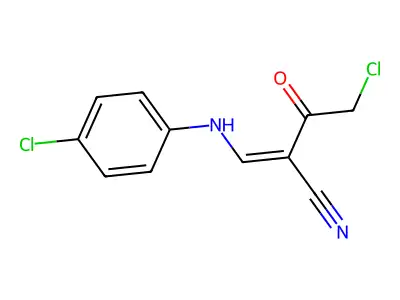(2E)-4-chloro-2-[(4-chloroanilino)methylidene]-3-oxobutanenitrile structure
