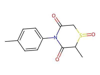 2-Methyl-4-(4-methylphenyl)-1-oxo-1,4-thiazinane-3,5-dione structure
