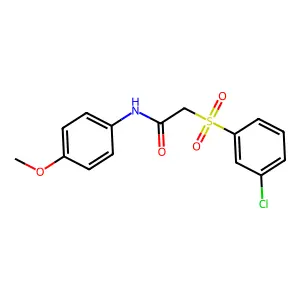 2-[(3-chlorophenyl)sulfonyl]-N-(4-methoxyphenyl)acetamide structure