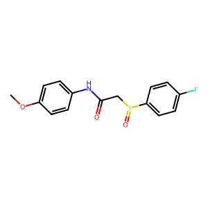 2-[(4-fluorophenyl)sulfinyl]-N-(4-methoxyphenyl)acetamide structure