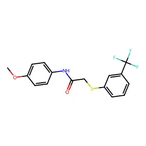 N-(4-methoxyphenyl)-2-{[3-(trifluoromethyl)phenyl]sulfanyl}acetamide structure