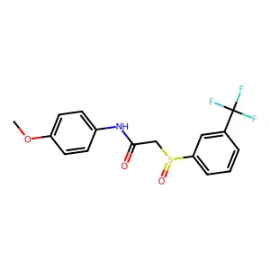 N-(4-methoxyphenyl)-2-{[3-(trifluoromethyl)phenyl]sulfinyl}acetamide structure