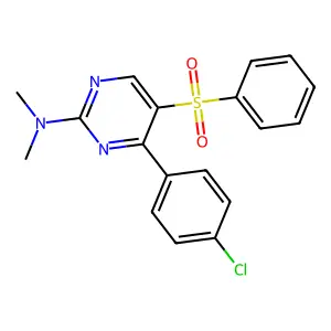 5-(benzenesulfonyl)-4-(4-chlorophenyl)-N,N-dimethylpyrimidin-2-amine structure