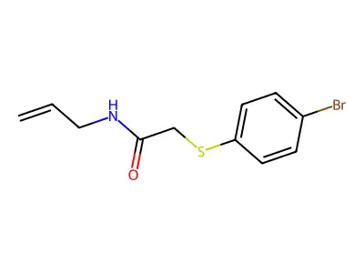 2-(4-bromophenyl)sulfanyl-N-prop-2-enylacetamide structure
