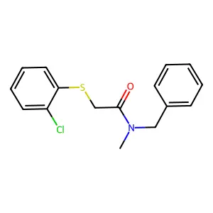 N-benzyl-2-[(2-chlorophenyl)sulfanyl]-N-methylacetamide structure
