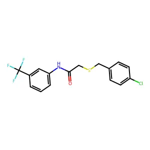 2-[(4-chlorobenzyl)sulfanyl]-N-[3-(trifluoromethyl)phenyl]acetamide structure