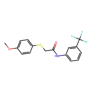 2-[(4-methoxyphenyl)sulfanyl]-N-[3-(trifluoromethyl)phenyl]acetamide structure