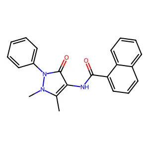 N-(1,5-dimethyl-3-oxo-2-phenyl-2,3-dihydro-1H-pyrazol-4-yl)-1-naphthamide structure