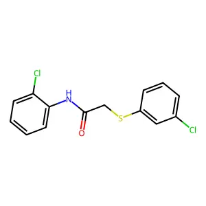 N-(2-chlorophenyl)-2-[(3-chlorophenyl)sulfanyl]acetamide structure