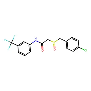 2-[(4-chlorobenzyl)sulfinyl]-N-[3-(trifluoromethyl)phenyl]acetamide structure