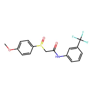 2-(4-methoxyphenyl)sulfinyl-N-[3-(trifluoromethyl)phenyl]acetamide structure